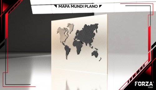 Diseño y corte láser metal Mapa Mundi