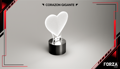 Corazón gigante corte y diseño láser en acrílico